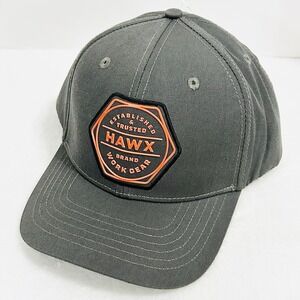 Hawx Work Gear Patch Hat Cap Snapback Adjustable Gray Outdoors Casual Sports